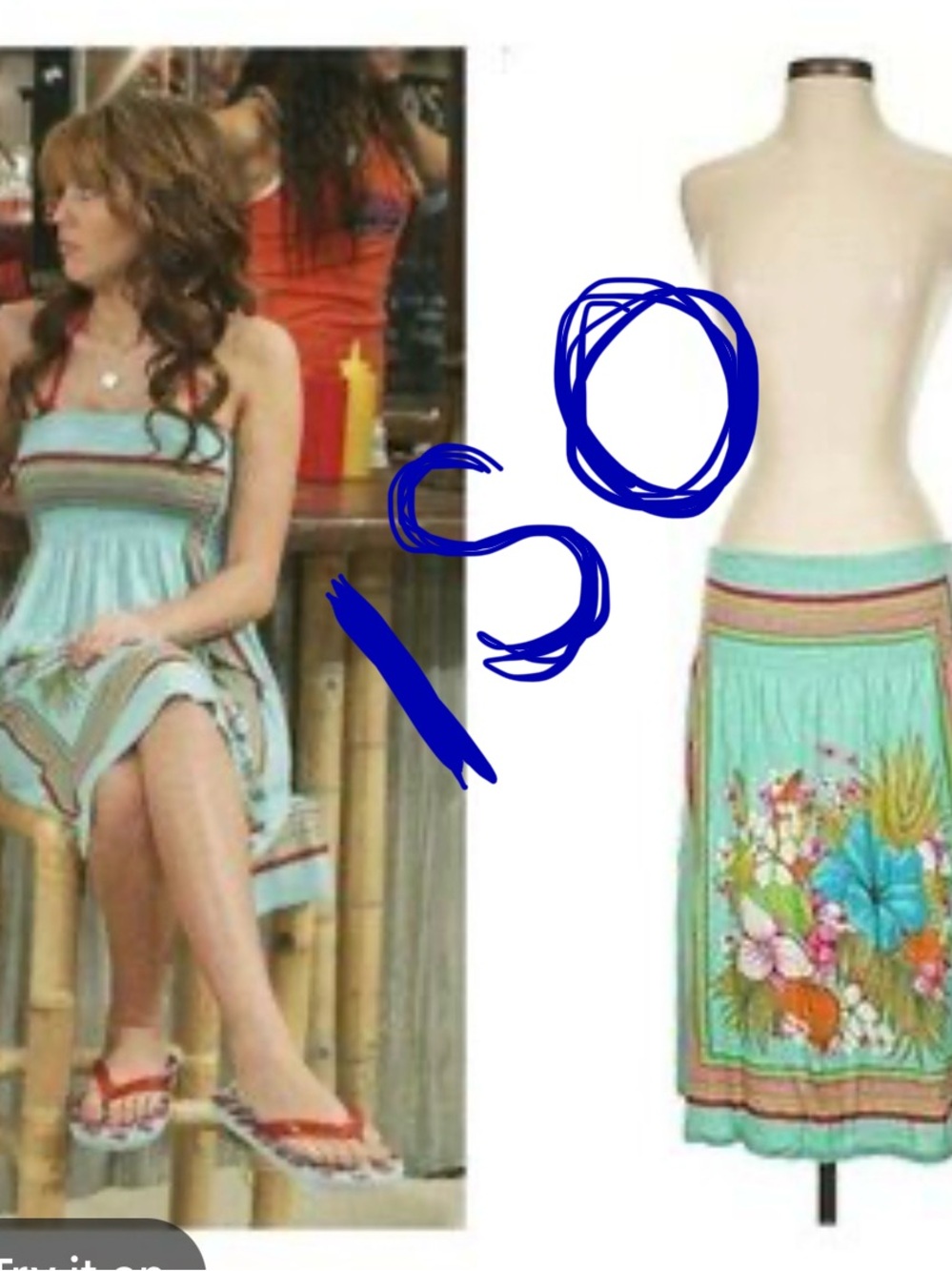 Kimchi Blue Aqua Floral Strapless Midi Skirt
